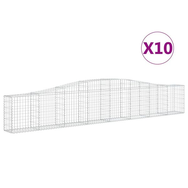 vidaXL Schanskorven 10 st gewelfd 400x30x60/80 cm ijzer