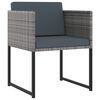 vidaXL 9-delige Tuinset met kussens poly rattan grijs
