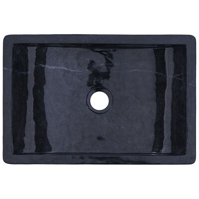 vidaXL Gootsteen 45x30x12 cm marmer hoogglans zwart