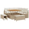 vidaXL Tuin Sofa Set met kussen met opslag 8 pcs Beige en Cr&egrave;me