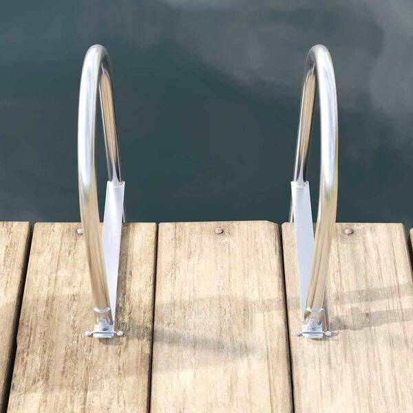 vidaXL 5-treden haventrap Zilver 45 &times;11,5 &times;190 cm Aluminium