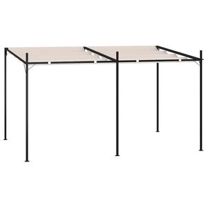 vidaXL Prieel met uittrekbaar dak 400x300x233 cm cr&egrave;mekleurig