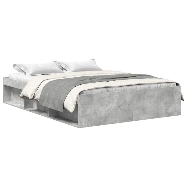 vidaXL Bedframe betongrijs 150x200 cm King Size