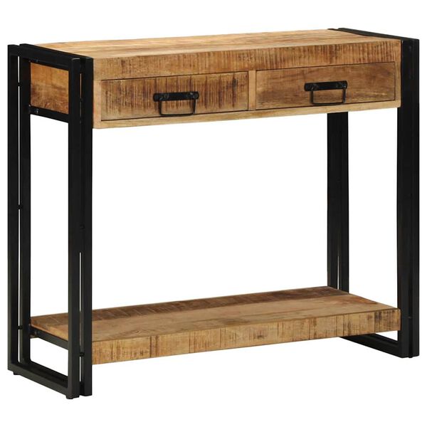 vidaXL Wandtafel met lade Bruin 90 x 33 x 75 cm massief mangohout