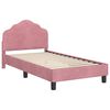 vidaXL Bedframe voor kinderen met hoofdbord Roze 80 x 160 cm Fluweel