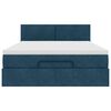 vidaXL Ottoman bed met matras en LED's 140x190cm fluweel donkerblauw