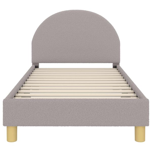 vidaXL Bedframe voor kinderen met hoofdbord Lichtgrijs 80 x 160 cm