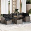 vidaXL 5-delige Loungeset met kussens poly rattan acacia grijs