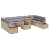 vidaXL Tuin Sofa Set 11 st Beige Poly riet