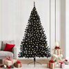 vidaXL Kunstmatig Voorverlicht Kerstboom met 300 LED Zwart 210 cm PVC