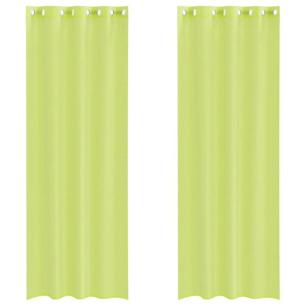 vidaXL Voile Gordijnen met doorvoertules 2 st 140x300 cm appelgroen