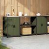 vidaXL Keukenopslag set met plank 3 pcs Olijf Groen Koudgewalst staal