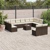 vidaXL 13-delige Loungeset met kussens poly rattan bruin