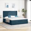 vidaXL Ottoman bed met matrassen 200x200cm fluweel donkerblauw