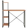 vidaXL Bureau met schappen 102x50x117 cm zwart en bruin
