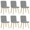 vidaXL Eetkamerstoelen 6 st stof lichtgrijs