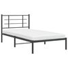 vidaXL Bedframe met hoofdbord metaal zwart 100x200 cm