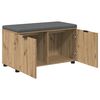 vidaXL Halbank met kussen met opslag Artisan Eiken 80 x 46 x 46 cm
