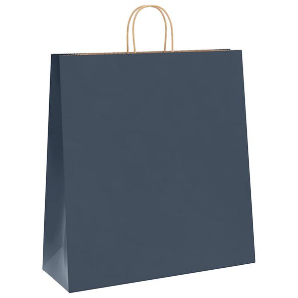vidaXL Papieren zakken 50 st met hengsels 45x17x48 cm blauw