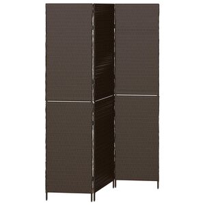 vidaXL Kamerverdeler Bruin 146 x 180 cm poly rattan