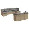 vidaXL 10-delige Loungeset met kussens poly rattan beige