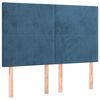 vidaXL Hoofdbord donkerblauw 144x5x118/128 cm fluweel