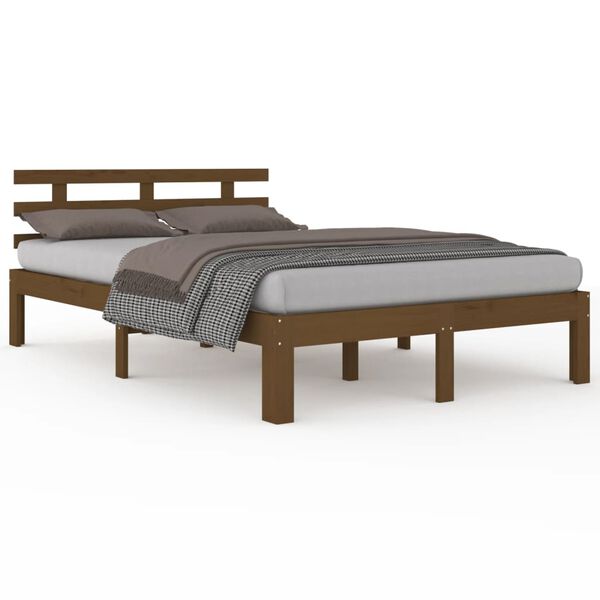 vidaXL Bedframe massief hout honingbruin 200x200 cm