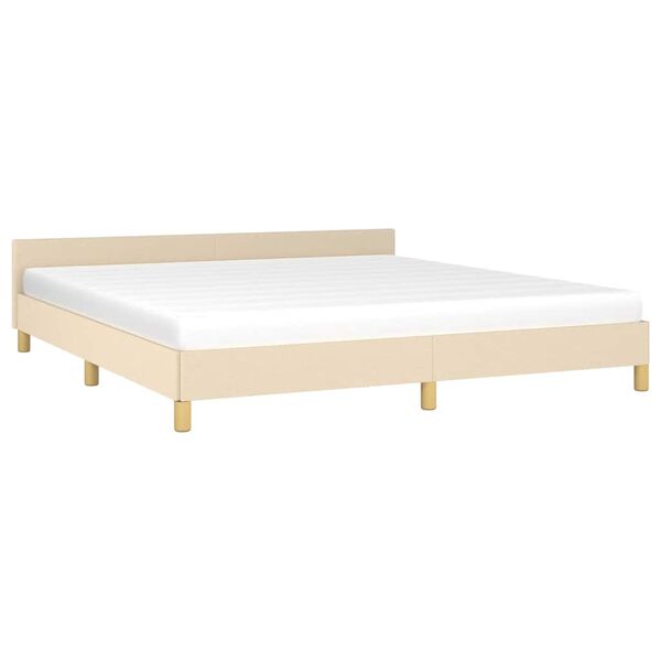 vidaXL Bedframe zonder matras stof cr&egrave;mekleurig 180x200 cm