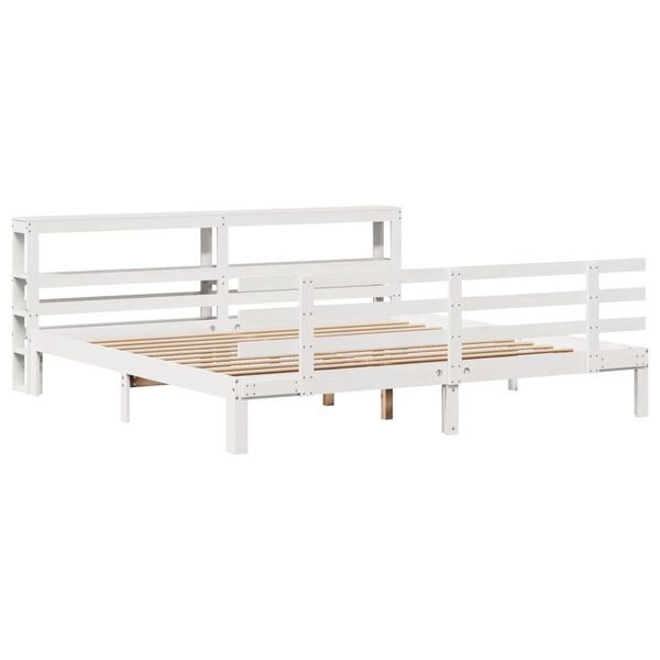 vidaXL Bedframe met hoofdeinde zonder matras 180x200 cm wit