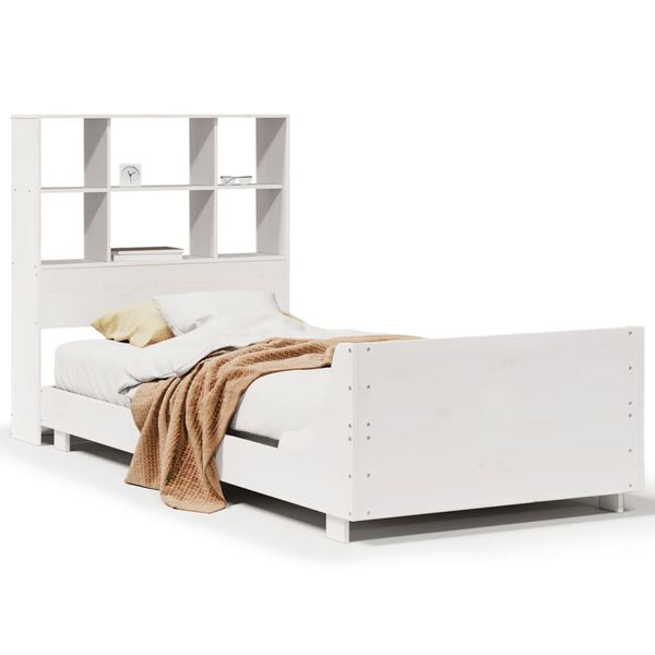 vidaXL Bedframe zonder matras massief grenenhout wit 90x190 cm