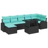 vidaXL Tuin Sofa Set 8 st Zwart Poly riet