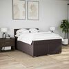 vidaXL Boxspring met matras stof donkerbruin 140x190 cm