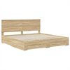 vidaXL Bedframe met hoofdeinde Sonoma Eiken 200 x 200 cm Bewerkt hout