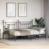 vidaXL Bedframe voor een daybed met hoofdeinde Zwart 75 x 190 cm Staal