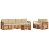 vidaXL Sofa-Sets 7 pcs Natuurlijk en Beige Massief Acaciahout