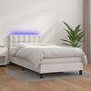 vidaXL Boxspring met matras en LED kunstleer wit 80x200 cm