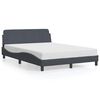 vidaXL Bedframe Dover donkergrijs 135x190 cm fluweel