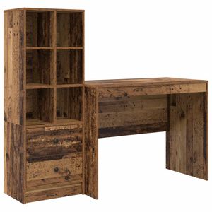 vidaXL Bureau Oudhout 145.5 x 50 x 127 cm 2 st