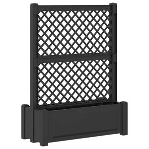 vidaXL Grote planter met trellis Antracietkleurig 99,5 x 43 x 133,5 PP