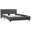 vidaXL Bedframe met LED kunstleer grijs 120x200 cm