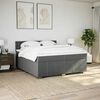 vidaXL Boxspring met matras stof donkergrijs 200x200 cm