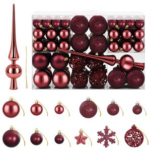 vidaXL Kerstballen set 111 st Wijnrood 6 cm Polystyreen