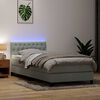 vidaXL Boxspring met matras en LED fluweel lichtgrijs 80x210 cm