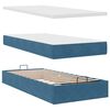 vidaXL Ottoman bed met matrassen 100x200cm fluweel donkerblauw