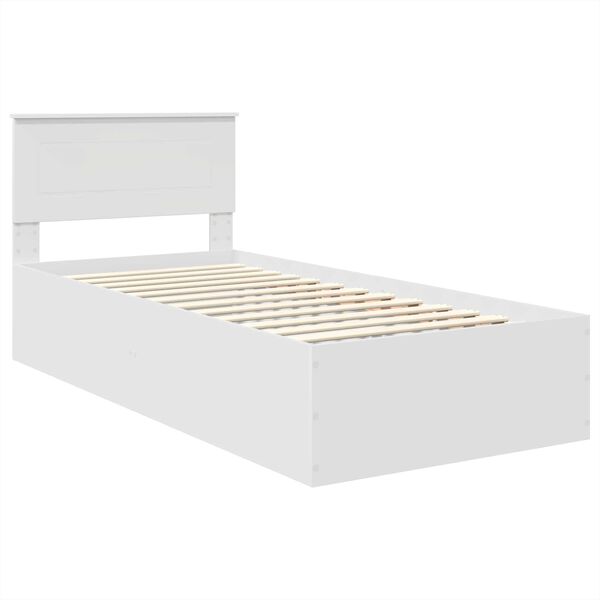 vidaXL Bedframe met hoofdeinde Wit 100 x 200 cm Bewerkt hout