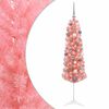 vidaXL Smalle kunstkerstboom met kerstballen 120 cm 150 LED's Warmwit