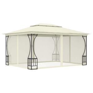 vidaXL Prieel met netten 300x400x265 cm cr&egrave;mekleurig