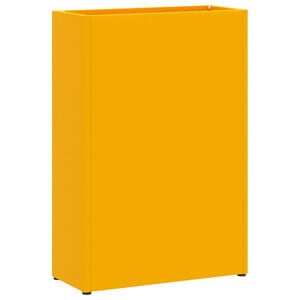 vidaXL Paraplu Standaard met opslag Mosterdgeel 28 x 12 x 41 cm Staal
