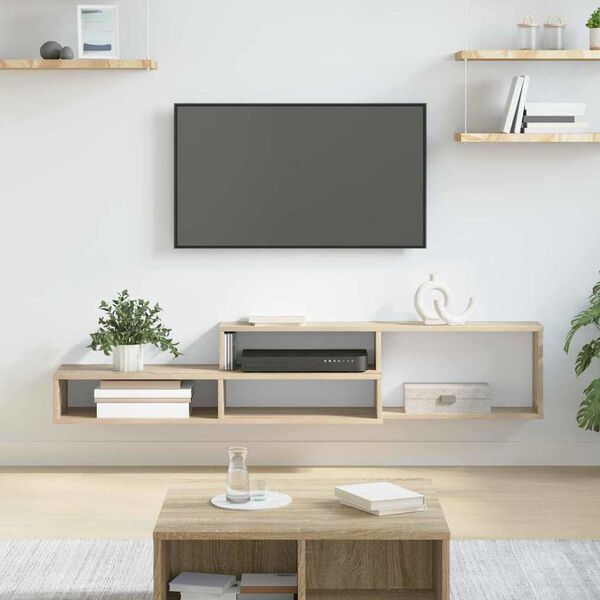 vidaXL TV-stand 150x25x28,5cm Bewerkt hout