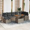vidaXL Tuin Sofa Set 8 pcs Grijs poly rattan
